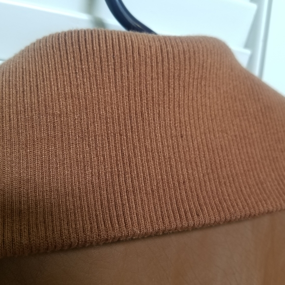 I.B. Diffusion Faux Leather Camel Jacket - Picture 4 of 6